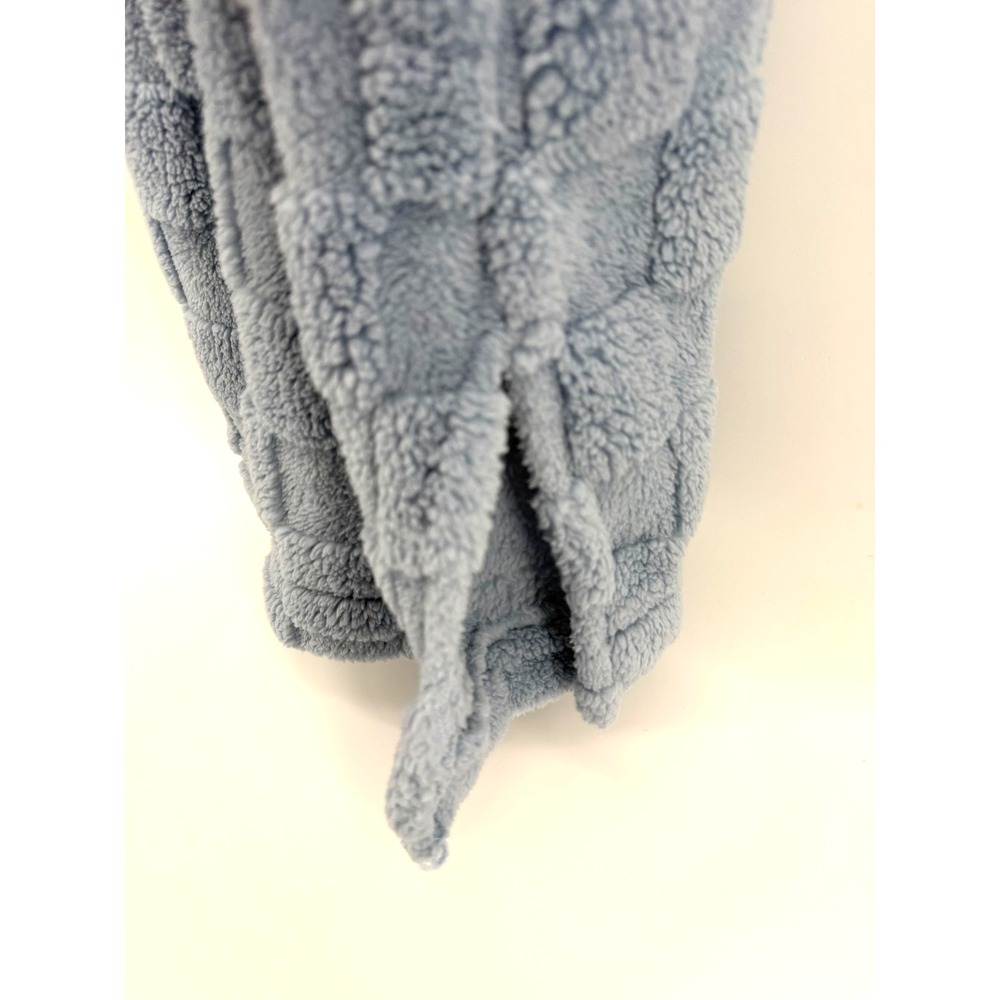 Cuddl Duds Plush Hooded Midi Lounger Robe Blue Square Women S Fleece Cozy Soft - Picture 3 of 9